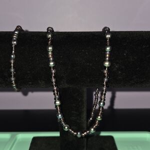 Elegant Peacock Pearl Necklace and Bracelet Set